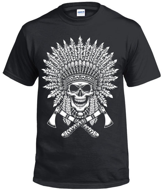 TRIBAL NATIVE AMERICAN TATTOO - BLACK T SHIRT