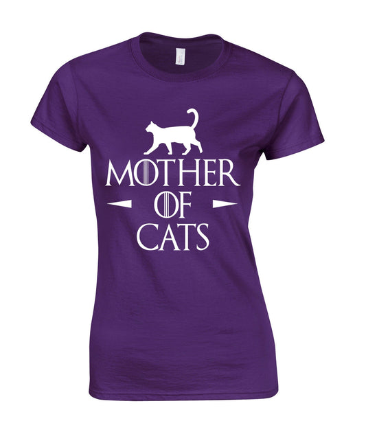 MOTHER OF CATS -  PURPLE CAP SLEEVE LADIES TOP