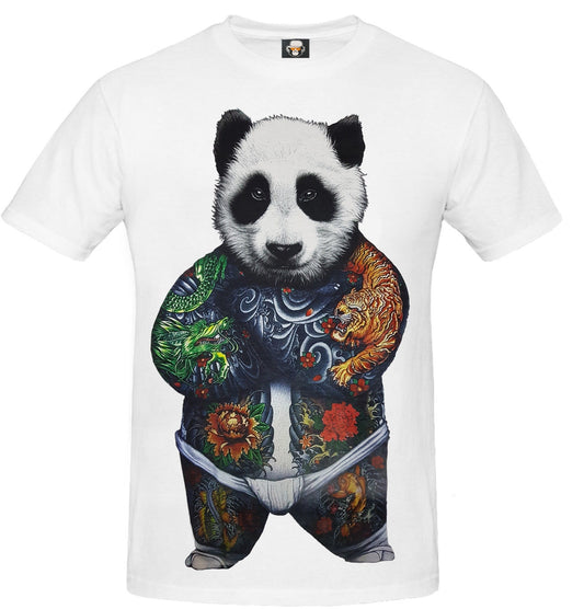 PANDA TATTOOS - WHITE SUBLIMATION T-SHIRT