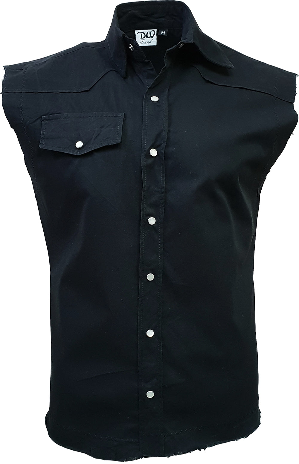 HALF SKULL - SLEEVELESS BLACK WORKER SHIRT