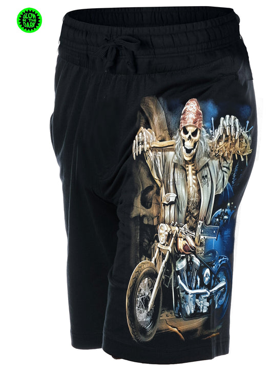 PUNK RIDER  - COTTON BLACK SHORTS