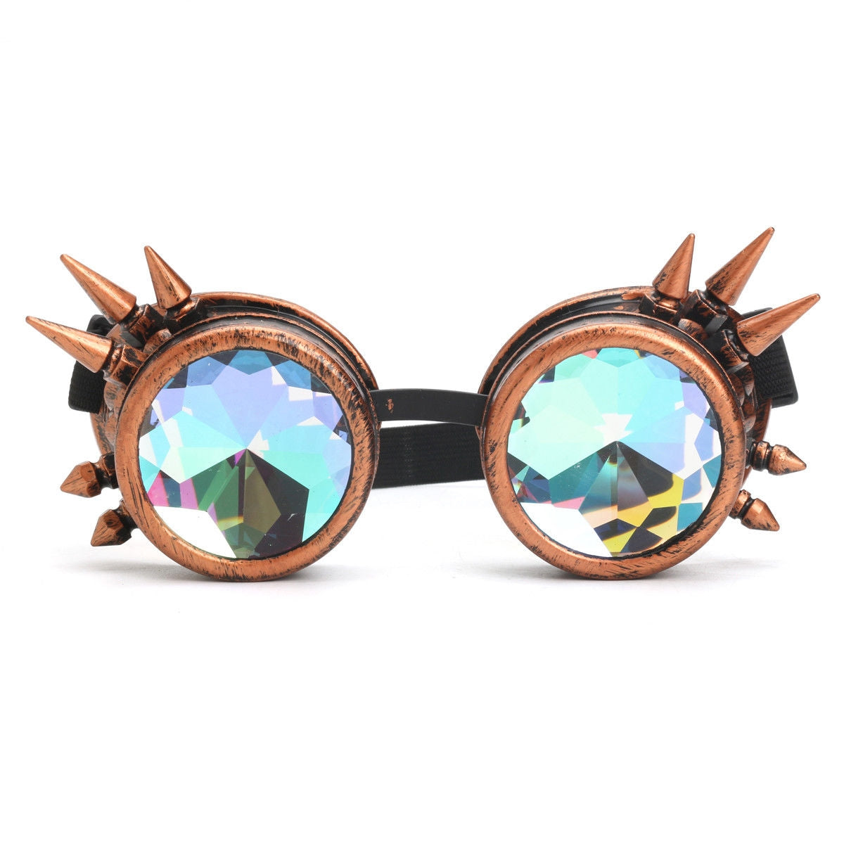 KALEIDOSCOPE WELDING CYBER GOGGLES WITH SPIKES - RED COPPER