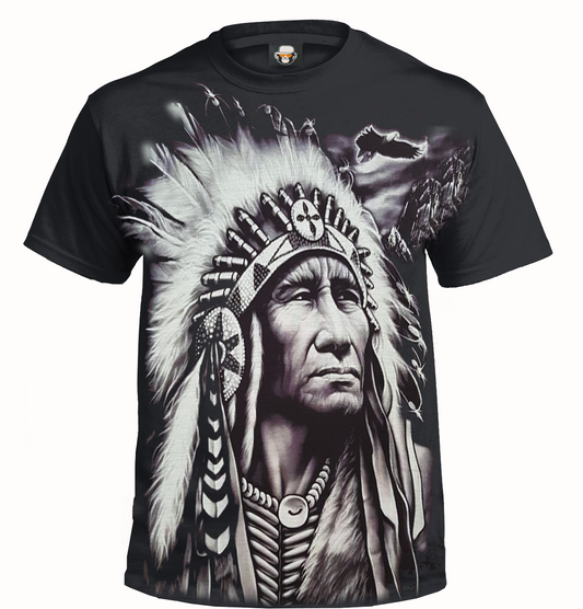 INDIAN CHIEF - BLACK SUBLIMATION T-SHIRT