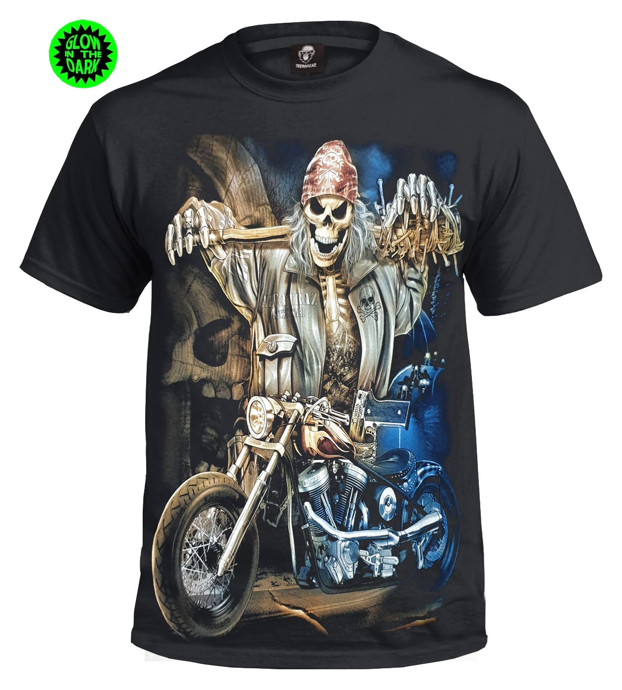 PUNK RIDER - GLOW IN THE DARK BLACK  T-SHIRT