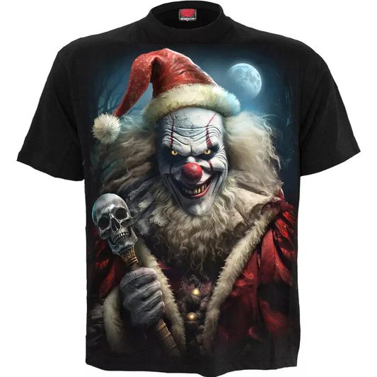 SPIRAL DIRECT Santa Clown T-Shirt for Bikers and Rock Fans - Perfect Christmas Gift SPIRAL DIRECT Santa Clown T-Shirt for Bikers and Rock Fans - Perfect Christmas Gift