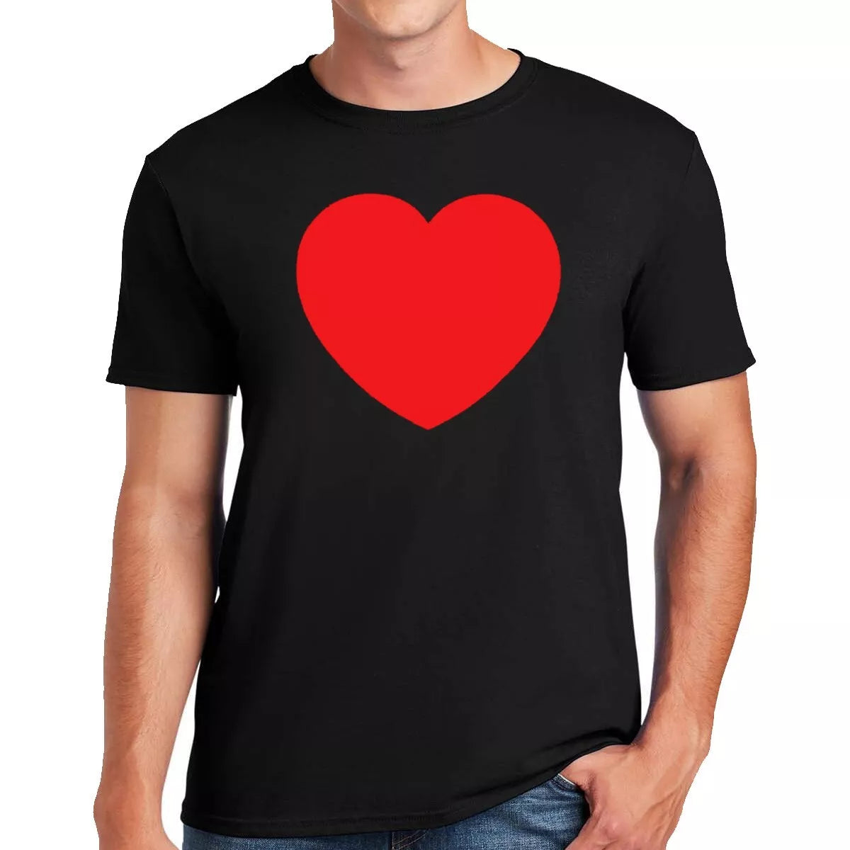 Big Red Heart T-Shirt Men's Valentines Day Lovers Love Special Gifts Tee Top