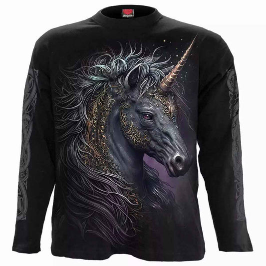 Celtic Unicorn Biker Top - Spiral Direct Long Sleeve Goth Skull Music Horse Tee Celtic Unicorn Biker Top - Spiral Direct Long Sleeve Goth Skull Music Horse Tee