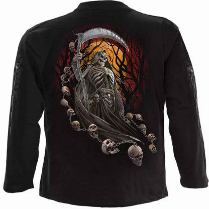 Spiral Direct Goth Skull Reaper Shirt Long Sleeve Biker Top Spiral Direct Goth Skull Reaper Shirt Long Sleeve Biker Top