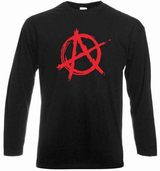 Anarchy Symbol T-Shirt Long Sleeve for Men - Funny Punk Rock Evil Anarchist Design Anarchy Symbol T-Shirt Long Sleeve for Men - Funny Punk Rock Evil Anarchist Design