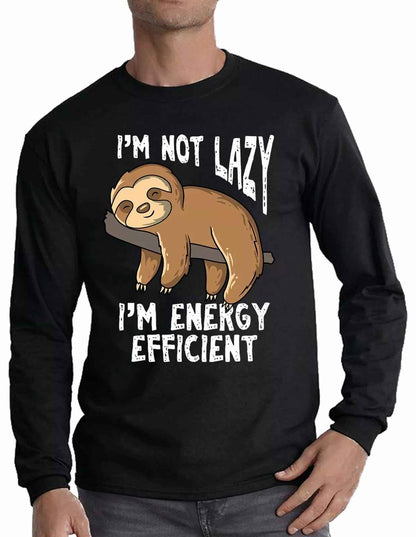 Energy Efficient Sloth T-Shirt - Funny Long Sleeve Tee for Sloth Lovers Energy Efficient Sloth T-Shirt - Funny Long Sleeve Tee for Sloth Lovers