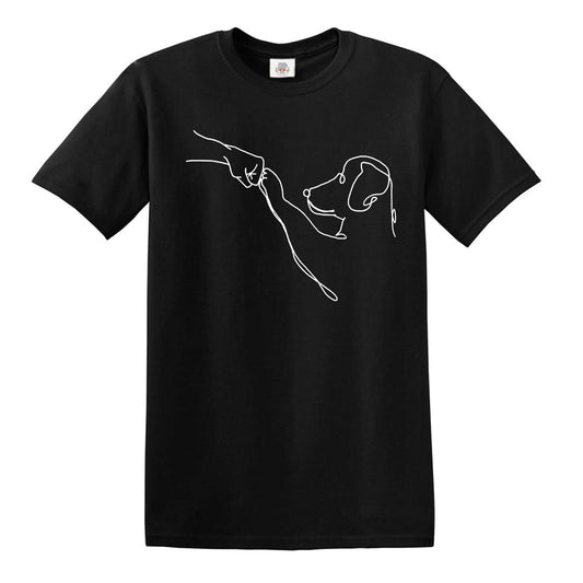 DOG FRIENDSHIP AND LOVE | MEN'S T-SHIRT BLACK T-SHIRT WHITE PRINT DOG FRIENDSHIP AND LOVE | MEN'S T-SHIRT