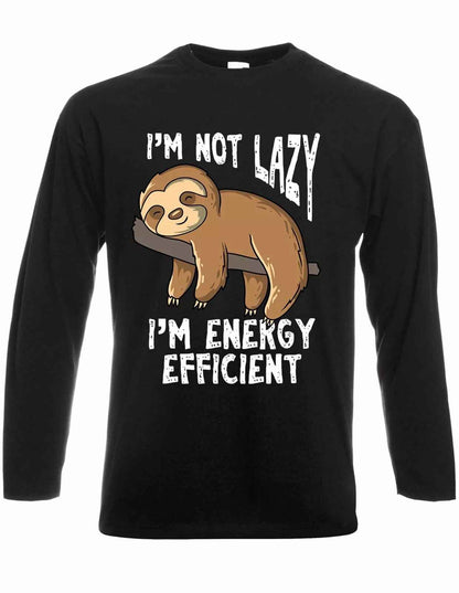 Energy Efficient Sloth T-Shirt - Funny Long Sleeve Tee for Sloth Lovers Energy Efficient Sloth T-Shirt - Funny Long Sleeve Tee for Sloth Lovers