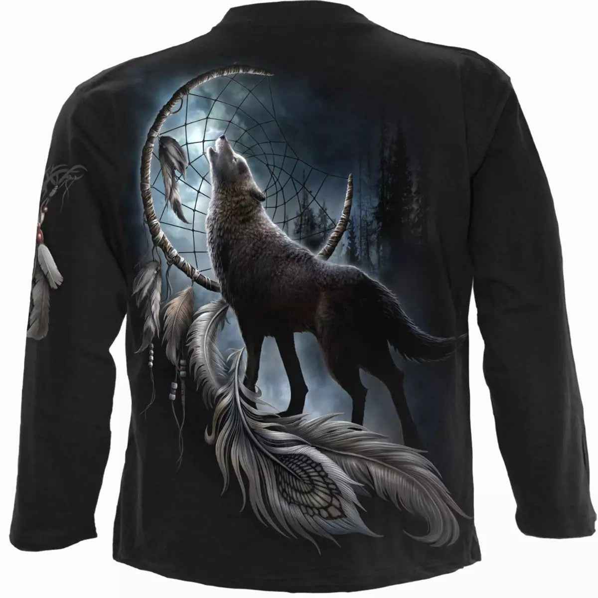 NEW Gothic Skull Long Sleeve Top - Spiral Direct FROM DARKNESS, Tribal Wolf Design NEW Gothic Skull Long Sleeve Top - Spiral Direct FROM DARKNESS, Tribal Wolf Design