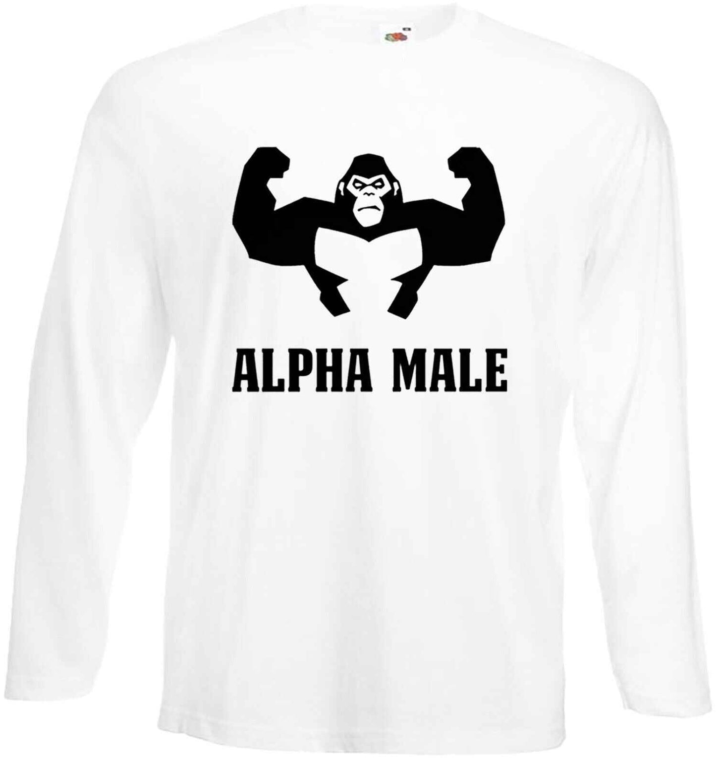 Alpha Male Gorilla T-Shirt Men's Long Sleeve Funny Gym Workout Top Alpha Male Gorilla T-Shirt Men's Long Sleeve Funny Gym Workout Top