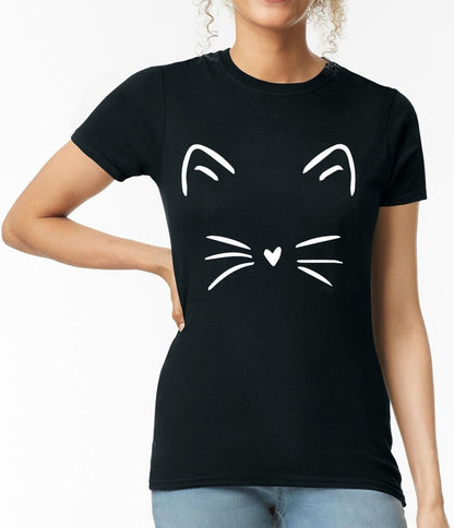 Cute Cat Face Funny  | LADIES T-SHIRT
