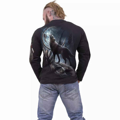 NEW Gothic Skull Long Sleeve Top - Spiral Direct FROM DARKNESS, Tribal Wolf Design NEW Gothic Skull Long Sleeve Top - Spiral Direct FROM DARKNESS, Tribal Wolf Design