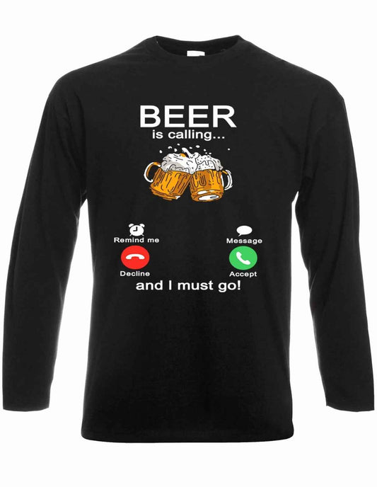 Funny Beer T-Shirt for Men - Long Sleeve Party Joke Novelty Gift Top Funny Beer T-Shirt for Men - Long Sleeve Party Joke Novelty Gift Top