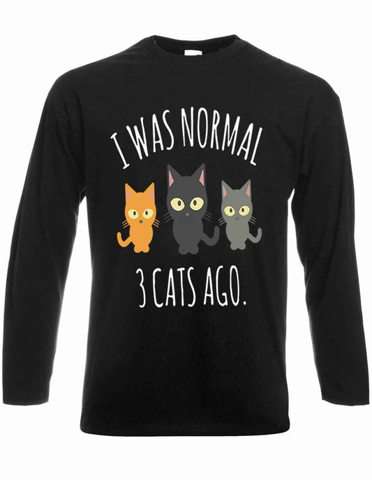 Funny Cat T-Shirt I Was Normal 3 Cats Ago Men's Long Sleeve T-Shirt Funny Cat T-Shirt I Was Normal 3 Cats Ago Men's Long Sleeve T-Shirt