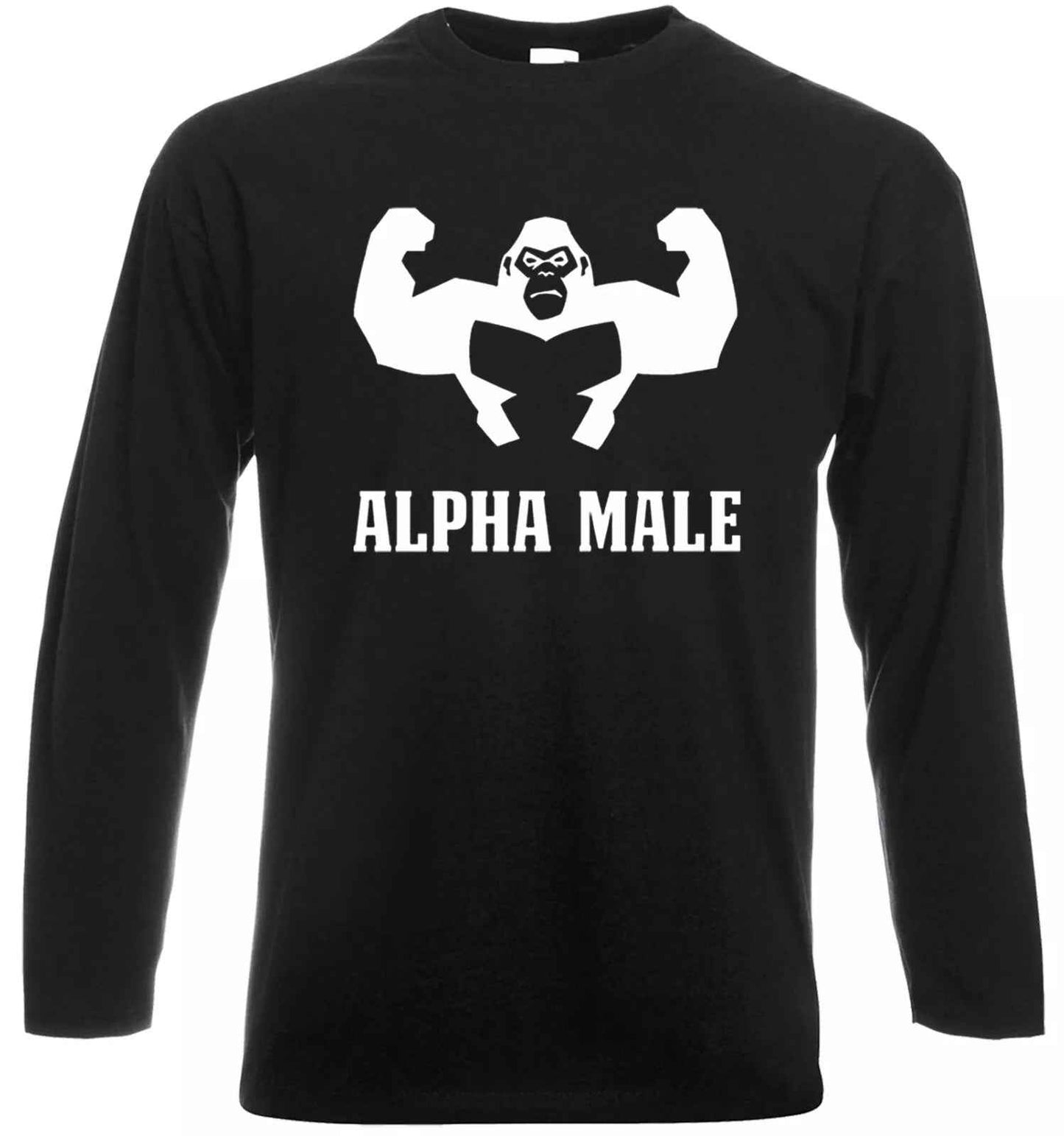 Alpha Male Gorilla T-Shirt Men's Long Sleeve Funny Gym Workout Top Alpha Male Gorilla T-Shirt Men's Long Sleeve Funny Gym Workout Top