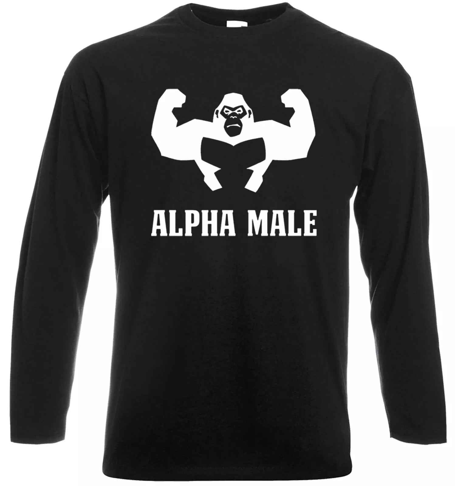 Alpha Male Gorilla T-Shirt Men's Long Sleeve Funny Gym Workout Top Alpha Male Gorilla T-Shirt Men's Long Sleeve Funny Gym Workout Top