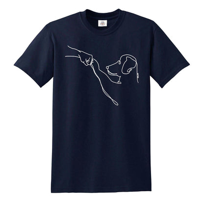 DOG FRIENDSHIP AND LOVE | MEN'S T-SHIRT NAVY T-SHIRT WHITE PRINT DOG FRIENDSHIP AND LOVE | MEN'S T-SHIRT