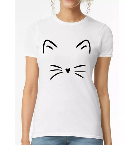 Cute Cat Face Funny  | LADIES T-SHIRT
