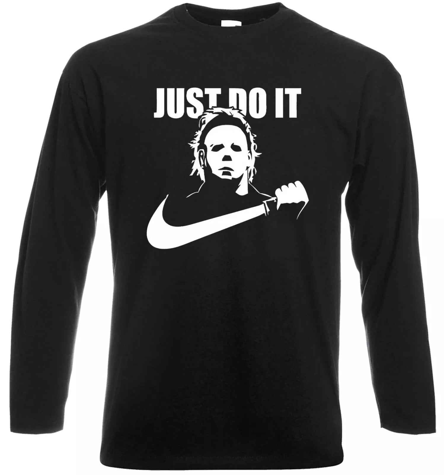 Michael Myers Halloween T-Shirt Long Sleeve Men's Nike Horror Tee Michael Myers Halloween T-Shirt Long Sleeve Men's Nike Horror Tee