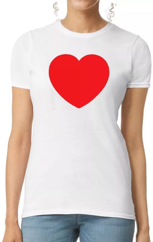 Big Red Heart T-Shirt Ladies Valentines Day Lovers Love Special Gifts Tee Top