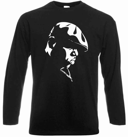 Biggie Smalls T-Shirt Long Sleeve Notorious Tribute Rap Singer Face Logo Tee Top Biggie Smalls T-Shirt Long Sleeve Notorious Tribute Rap Singer Face Logo Tee Top