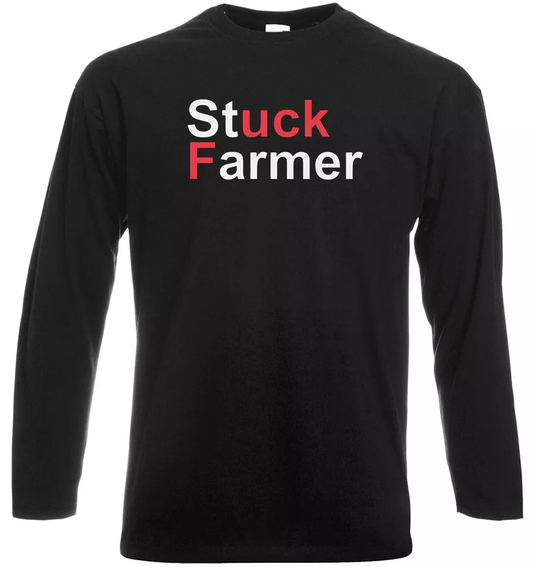 Stuck Farmer Long Sleeve T-Shirt Starmer Political F*ck Mens Funny Gift Top