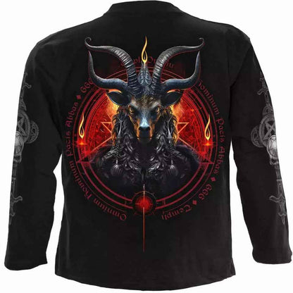 Spiral Direct Baphomet Long Sleeve T-shirt Biker Goth Bat Skull Top Spiral Direct Baphomet Long Sleeve T-shirt Biker Goth Bat Skull Top