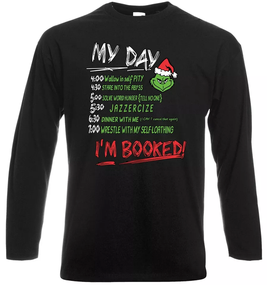 Christmas Shirt for Men - My Day I'm Booked Long Sleeve T-Shirt Mens Xmas Funny Novelty Tee Christmas Shirt for Men - My Day I'm Booked Long Sleeve T-Shirt Mens Xmas Funny Novelty Tee