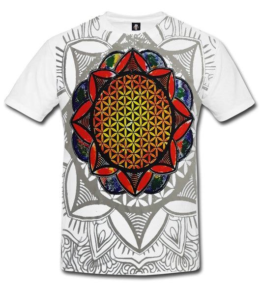 SUN OHM FULL FULL PRINT - WHITE SUBLIMATION T-SHIRT