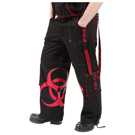 BIOHAZARD BLACK TROUSERS (RED PRINT)