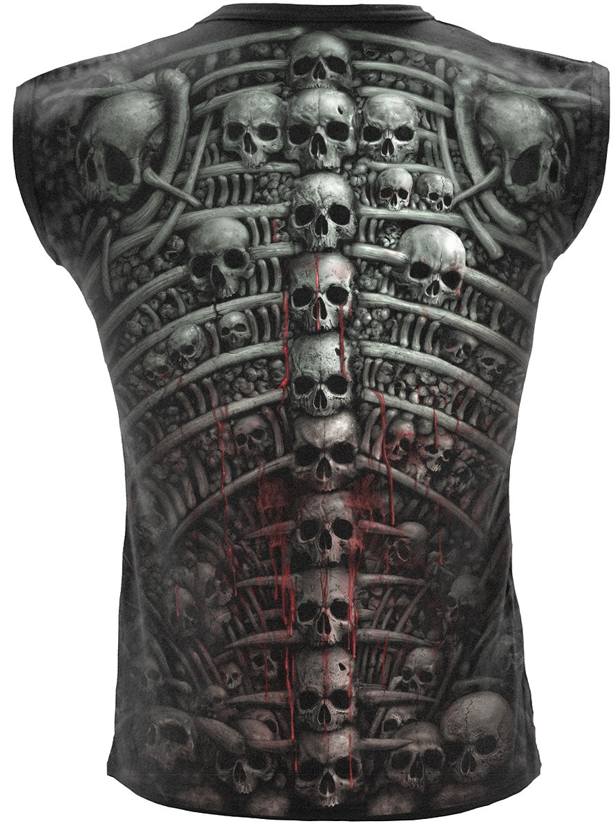 DEATH RIBS - ALL OVER BLACK  SLEEVELESS T-SHIRT