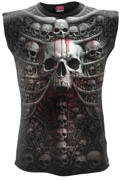 DEATH RIBS - ALL OVER BLACK  SLEEVELESS T-SHIRT