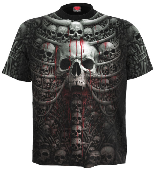 DEATH RIBS ALL OVER PLUS SIZE BLACK T-SHIRT