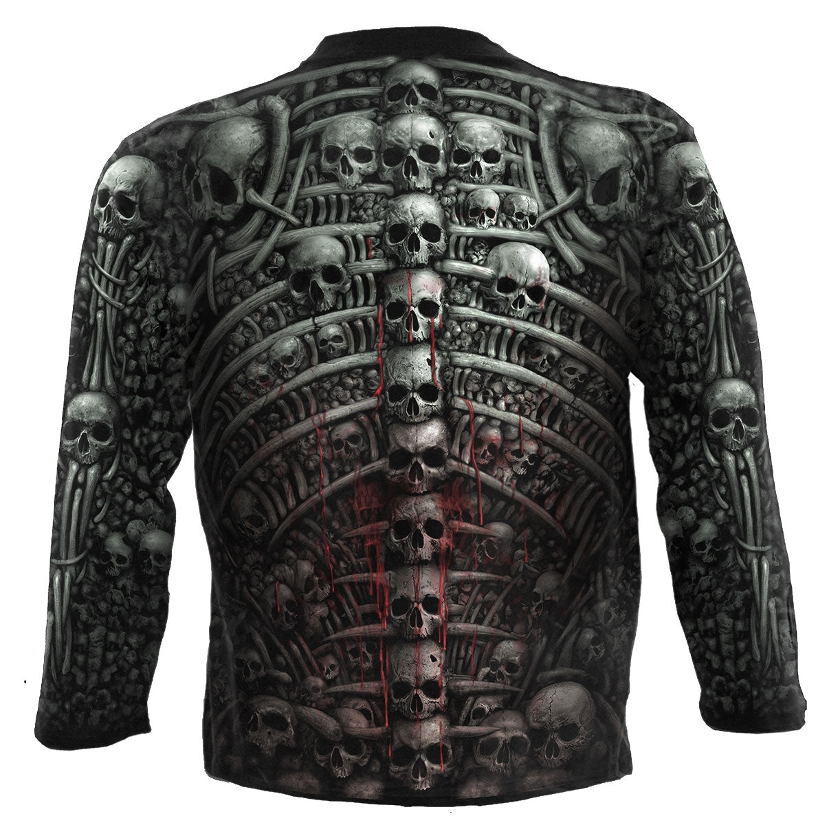 DEATH RIBS ALLOVER BLACK LONGSLEEVE T-SHIRT