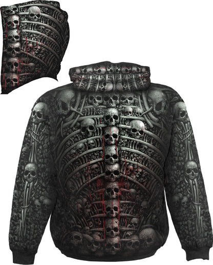 DEATH RIBS - ALLOVER BLACK HOODY