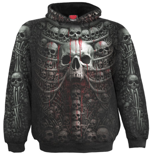 DEATH RIBS - ALLOVER BLACK HOODY