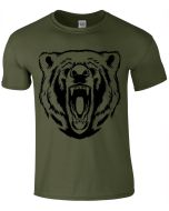 GRIZZLY BEAR FACE - OLIVE  T-Shirt