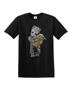 Baby Yoda Baby Groot Black T-Shirt 
