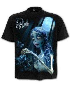 CORPSE BRIDE - GLOW IN THE DARK - FRONT PRINT T-SHIRT BLACK