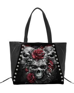 SKULLS N' ROSES - TOTE BAG - TOP QUALITY PU LEATHER STUDDED