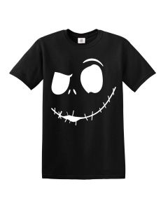 Jack Stitched Up Face Halloween Funny Black T-Shirt 
