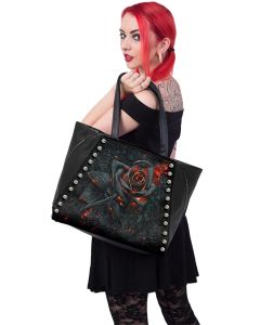 BURNT ROSE - TOTE BAG - TOP QUALITY PU LEATHER STUDDED