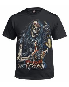 Rock Never Die Glow in The Dark T-Shirt Skull Biker Metal T-Shirt